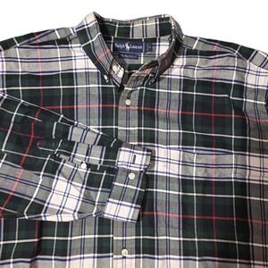Ralph Lauren The Big Oxford Plaid Button Down Shirt Mens XL
